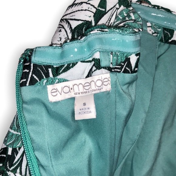 Eva Mendes Jacquard Del Mar Dress Green S strapless Palm summer spring wedding S - Picture 7 of 9